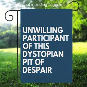 This Dystopian Pit of Despair 12x18 Inch Garden Flag - Double-Sided Outdoor Yard Flag, Rustic Farmhouse Porch Decor, Pasture Theme (FLAG ONLY), Outdoor Flags for Yar