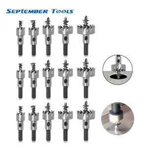 Multi-Sized Carbide-Tip HSS Drill Bit Hole Saw Set, 5-15PCS Assorted Sizes Including 16/18/20/22/25mm, Quick Cut Tool for Stainless Steel, Metal Alloy, Woodworking