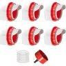 Chicken Feeders No Waste, DIY Automatic Poultry Feeder 6 Ports 1 Hole Saw with Covers Gravity Feed Kit for Buckets Barrels Bins Troughs Dispenser Dry Food Feeding petlovers