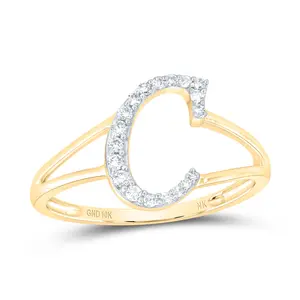 1/8Ctw-Nat Dia Nk Gift Initial "C" Ladies Ring (1.12 grams)