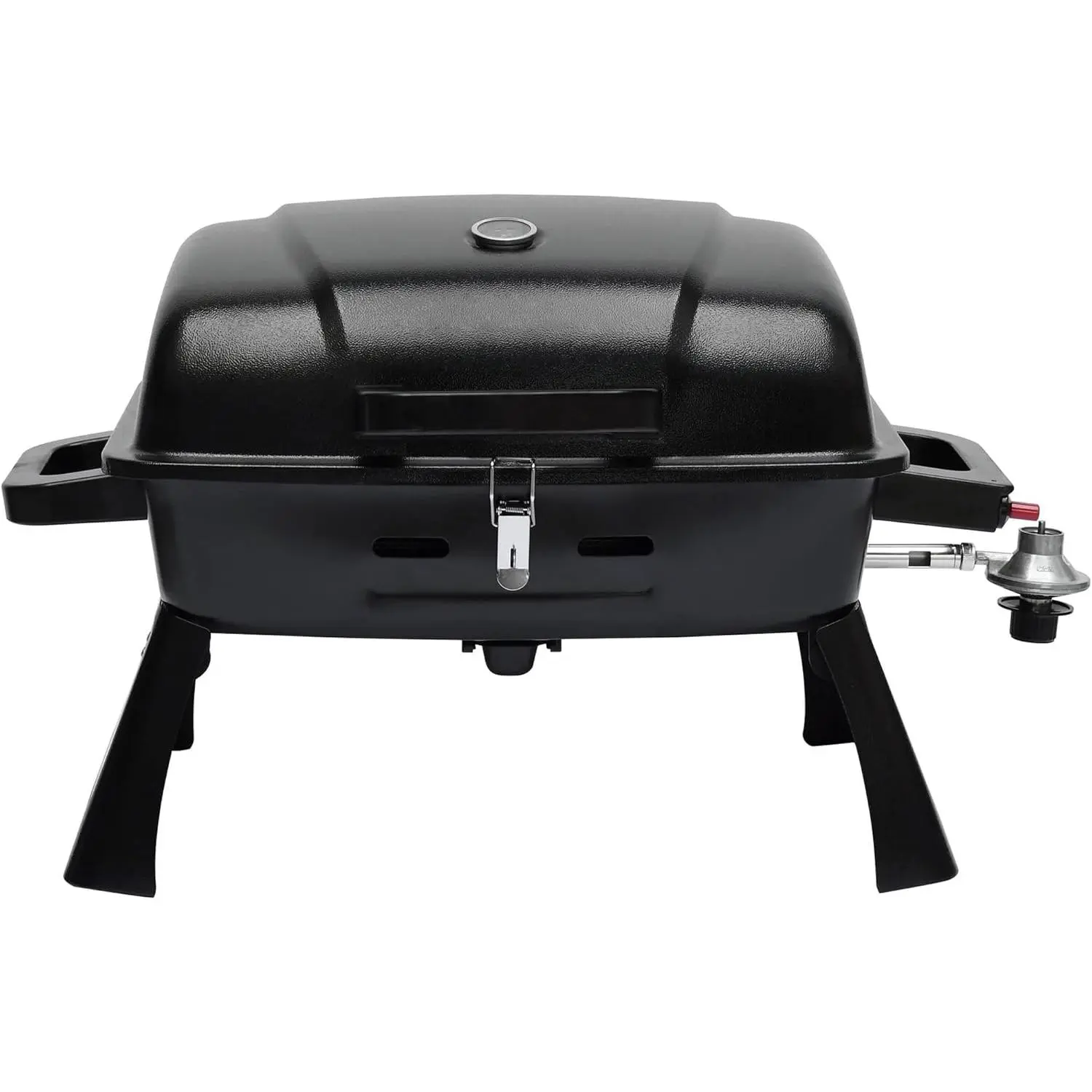 BrandMan Portable 1-Burner Tabletop Propane Gas Grill – Compact BBQ Grill with 239.9 sq.in Cooking Area, Lid Lock, Thermometer & Foldable Legs for Camping, Tailgating & Outdoor Cooking