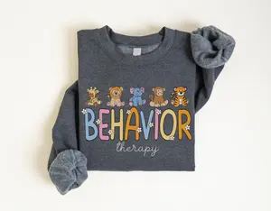Behavior Therapy T-Shirt & Sweatshirt, BCBA Animal Sweater, ABA Work Crewneck, Therapist Analyst Gift, SPED Teacher Gifts