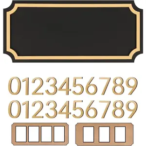 Address Number Sign,Two Sets of Numbers (0-9),Street Number,Home Address Plaques for,, Apartment, School,Office,,Yard,Street (GOLD)