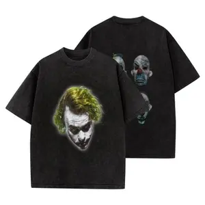 Warner Bros. Joker Wash T-Shirt Reversible Design for Menswear Top Unique Graphic Print Casual Love Theme