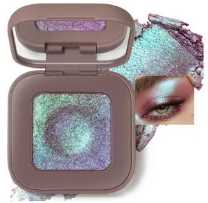 Noerrors Duochrome Plum Mauve Green Blue Glitter Eyeshadow Palette, Holographic Chameleon Rich Color Shimmer Metallic Eye Shadow, Color Shift Sparkle Iridescent Eye Brightener Fairy Makeup for Rave#02