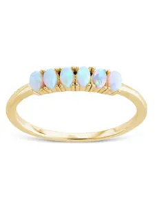 Sterling Silver Blue Opal Cluster Ring