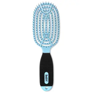 NuWay 4HAIR DoubleC U.S. Patented Double Curved Detangling Brush is Hair Dryer Safe (Sky Blue)