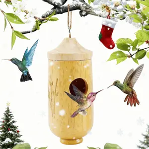Spring Bird Outdoor Hummingbird Nest, Charming Decorative Birdhouse, Garden Feeder Gift for Friends and Family, Christmas Present