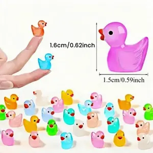 30/50/100 Pcs Mini Luminous Glow in the Dark Ducklings, DIY Resin for Phone Case Landscape and Potted Plant Decoration, Handmade Home Décor Ornaments and Birthday Gifts