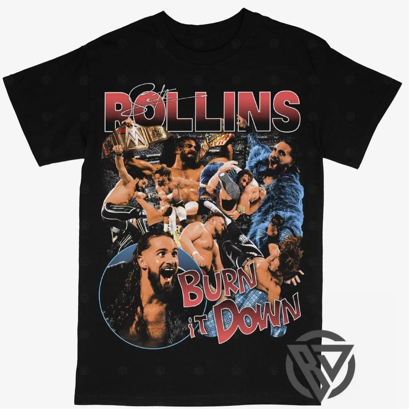 [Sale up to 35%] Seth Rollins Tee Shirt Freakin WWF ECW WCW Pro WRESTLING, Bootleg Graphics T-shirt, Unisex Cotton Shirts