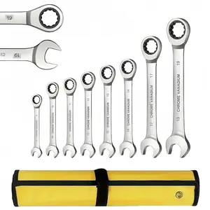 8-piece ratchet wrench set, multi-functional combination wrench set, metric 8-10-11-12-13-14 mm, made of chrome vanadium steel, includes ratchet wrenches and a carrying case. diy home repair Multi-Purpose spanner kit