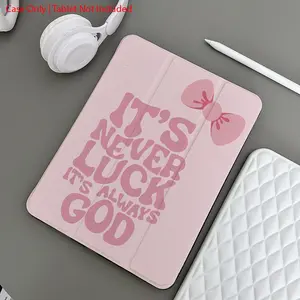 This foundation-print, short-slog bow-patterned case features an adjustable stand and pen holder, and is a foldable, non-slip TPU protective case suitable for Samsung, iPad mini, iPad Air, iPad Pro/iPad 10th and 11th generation iPads.