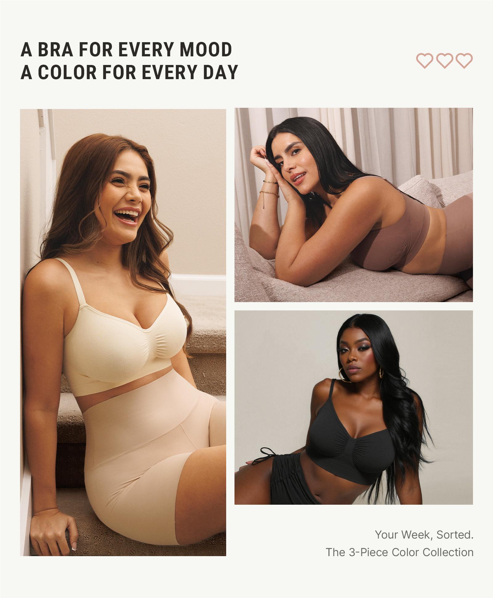 FeelinGirl Women's Wireless Bra Comfort Bralettes No Underwire Unlined Cami Bra Seamless Tshirt Bras Sports Bra Bralette Basic Comfortable Fit Womenswear Everyday Up to 44DD Springtok