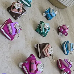 Books Earrings Handcrafted Polymer Clay Earrings Book Design Unique Handmade Jewelry Accessories