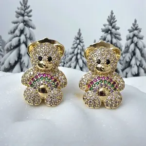Aretes de osos con zc ...aretes de postecitos. Laminados de alta calidad