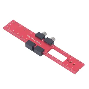 Adjustable Pocket Woodworking Ruler, Sliding T-Track Measuring Ruler with Precision Marking and Slide Stop