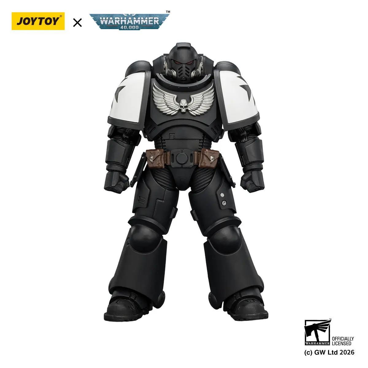 JOYTOY Warhammer 40k  1/18  Action Figure Black Templars Intercessor with Bolt Rifle, Bolt Pistol and Chainsword JT03905 Birthday Gifts