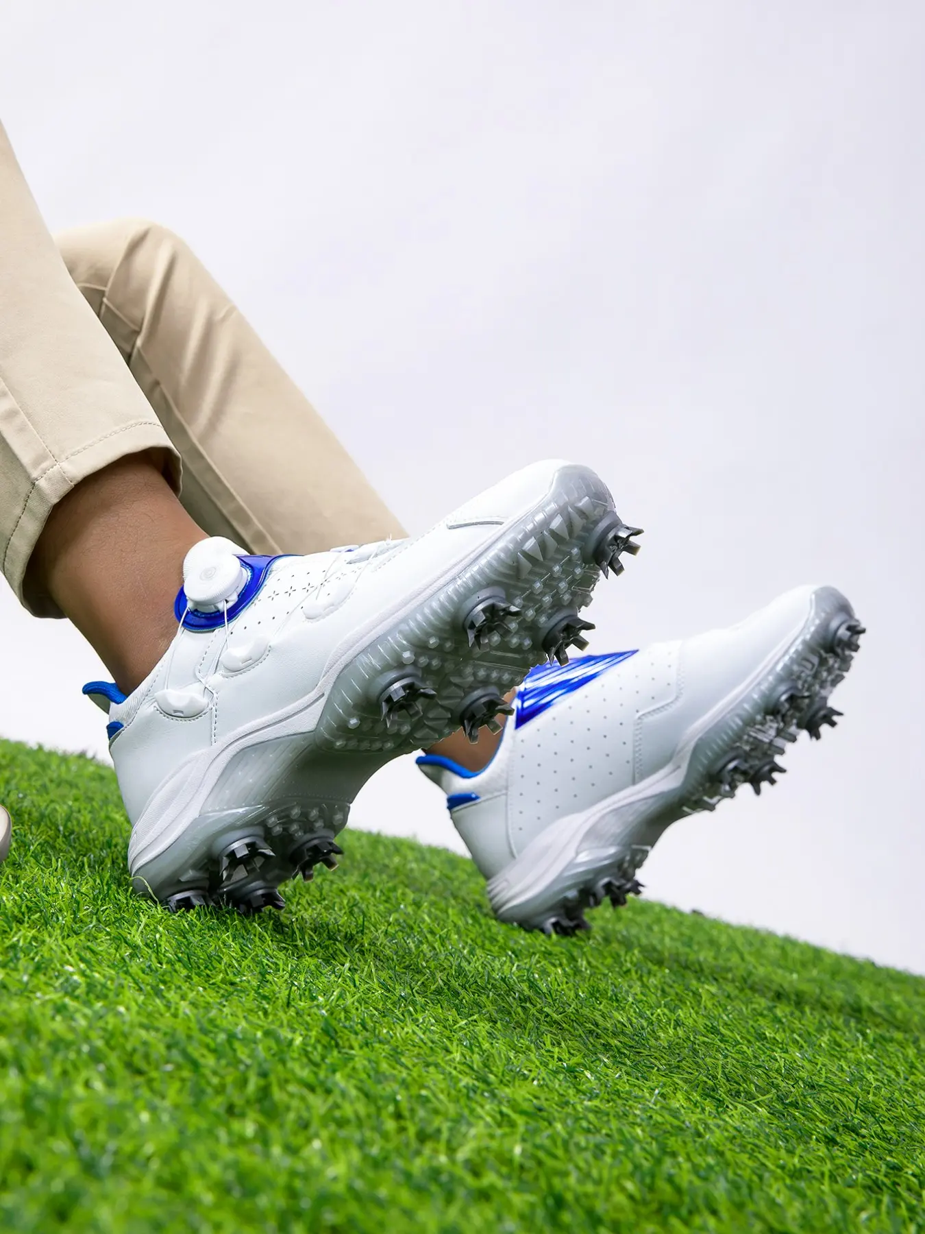 Men's Professional Golf Shoes, Athletic Golf Shoes, Spike Shoes, Anti-Slip Grip, Lightweight Breathable, All-Season Outdoor Sports Training Casual Shoes