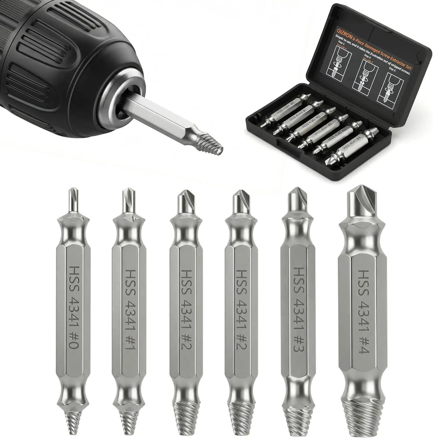 Gifts for Men, Damaged Screw Extractor Set - Remover for Stripped Head Screws Nuts & Bolts, Easy Removal Drill Bit Tool Kit with Storage Case, Perfect Gifts for Men, Dad, Husband, Boyfriend
