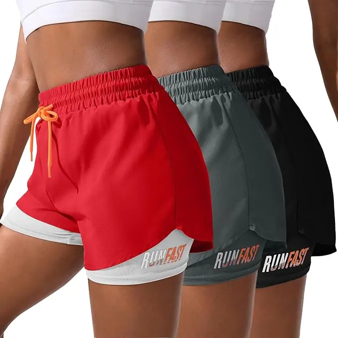 Women's 2-in-1 Athleisure Shorts - Gym, Yoga, Running Biker Tennis Skirts for Summer Sports & Outdoor Clothing