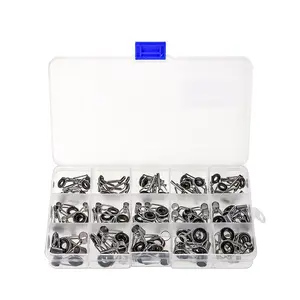 75-Piece Fishing Rod Repair Kit, Stainless Steel Ceramic Rings, Includes 15 Models, Durable Replacement Parts for Fishing Gear Maintenance