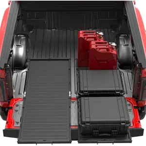 XT01M-S Foldable Slide-Out Truck Bed Aluminum CargoTray for Mid size Trucks|4.5~5ft Truck Bed|Fits Tacoma, Ranger,Colorado,Canyon,Gladiator, Frontier|No-Drill Installation|400LBS Capacity|1-Pack