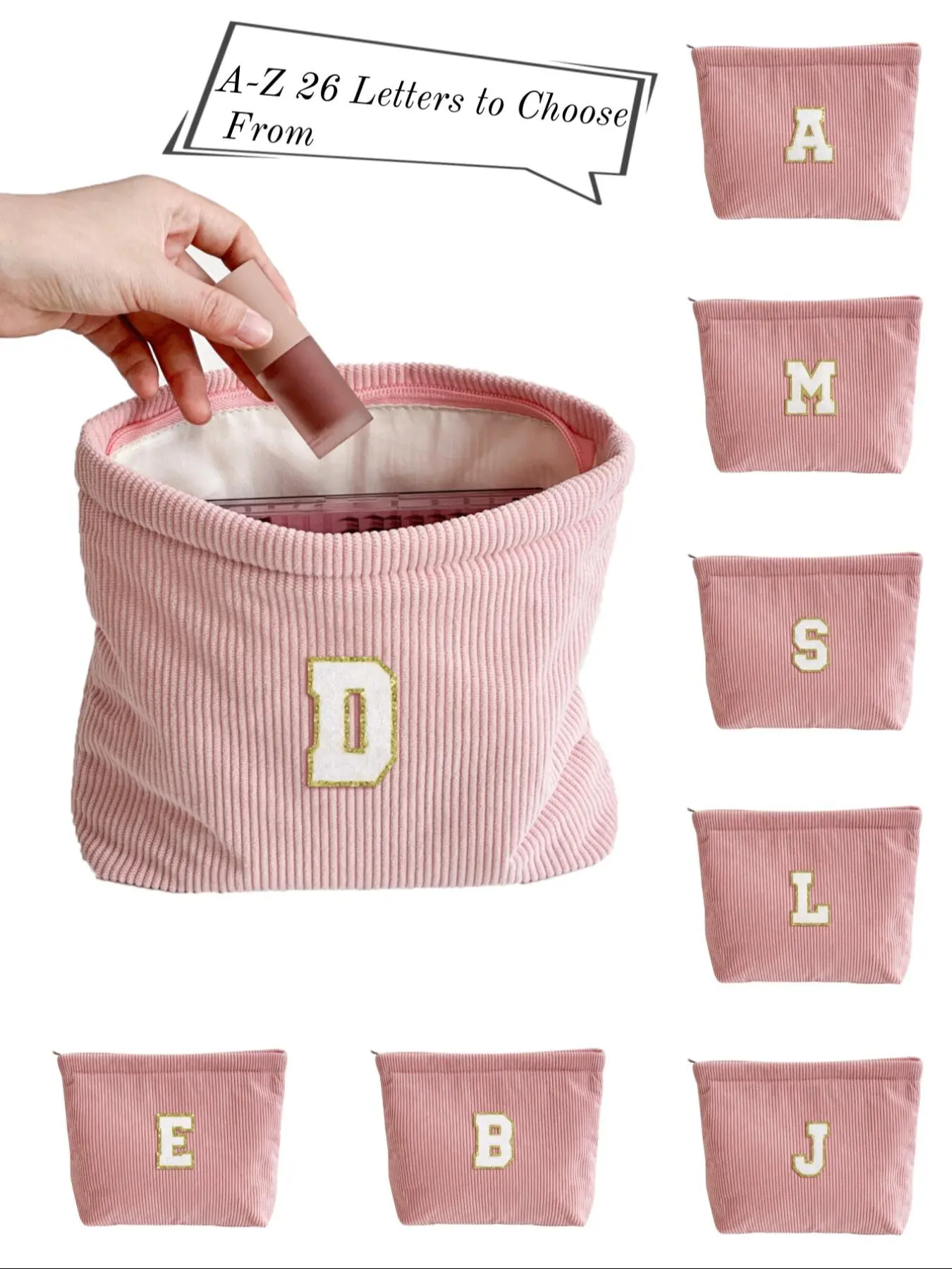 Letter Pattern Makeup Bag Set, Portable Zipper Makeup Organizer Pouch, Versatile Storage Bag for Travel, Gym, Office, Home, Cosmetic Bag, Cosmetics Organizer, Travel Makeup Bags Organizers