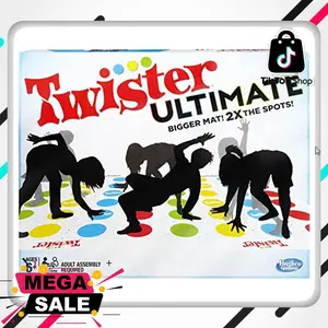 Hasbro Gaming Twister Ultimate: Bigger Mat, More Colored Spots, Family, Kids Party Game Age 6+; Compatible with Alexa ( Exclusive)