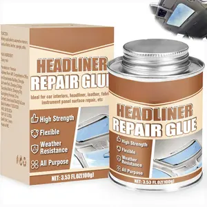Headliner Repair Glue 100ml, Flexible Car Roof Liner Adhesive, Clear Upholstery Glue for Cars, with Brush, Suitable for Automotive interiors, Fabric, Leather