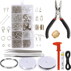 1 set of jewelry making tools and accessories set - including pliers, bead wires, and basic accessories, suitable for beginners and handicraft enthusiasts to DIY make earrings, necklaces, and bracelets