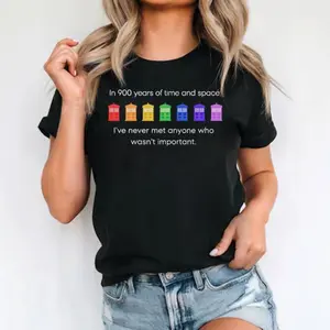[100% Cotton] Rainbow Police Box Shirt, 11Th Doctor Quote Tee, Doctor Who Parody T-Shirt, Tenth Doctor Merch, Shirt For LGBTQ Pride Month T-Shirt For Men And Women
