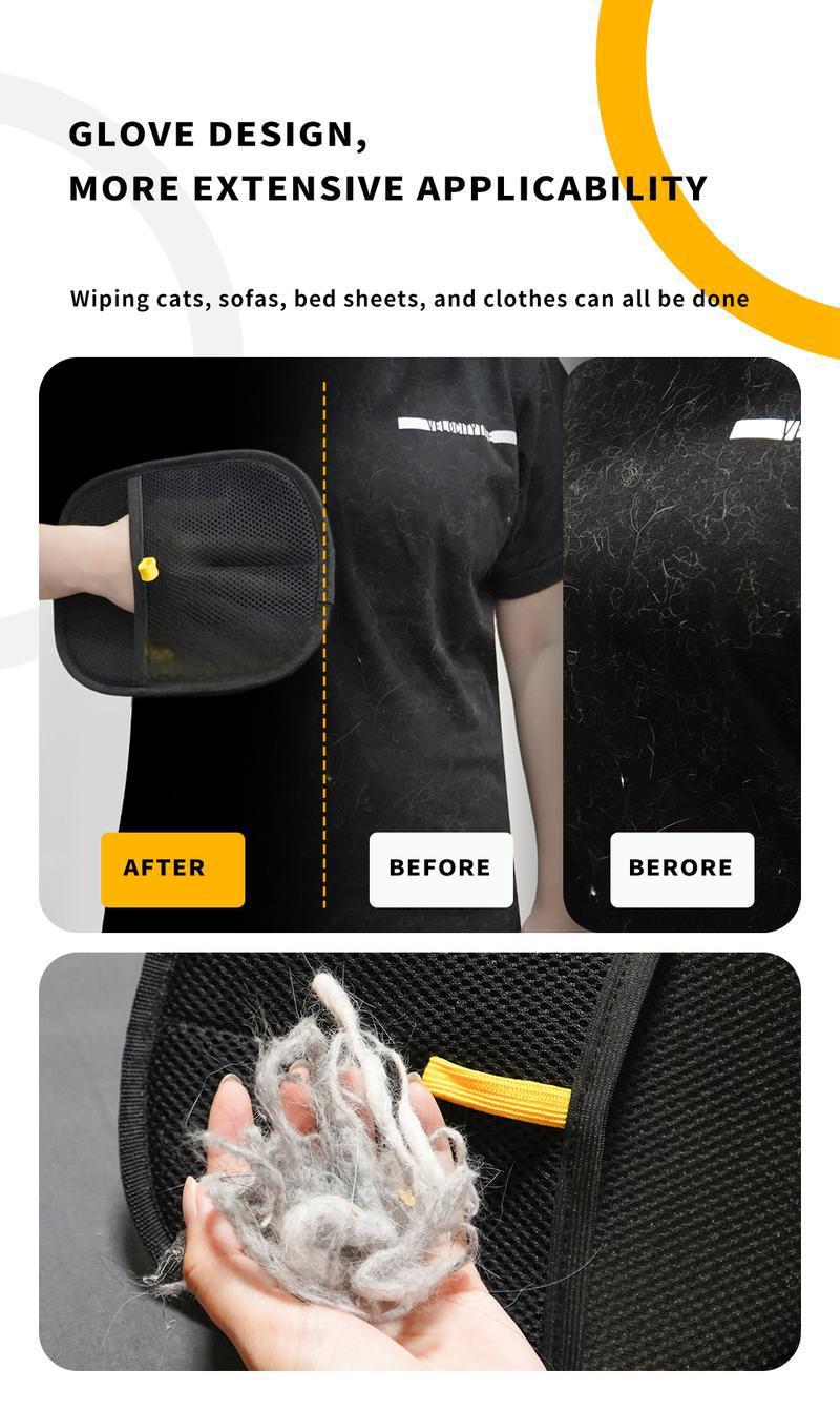 Pet Hair Remover, Electrostatic Pet Hair Removal Gloves, Reusable Cat&Dog Hair Remover for Couch, Furniture, Carpet, Car Seat.