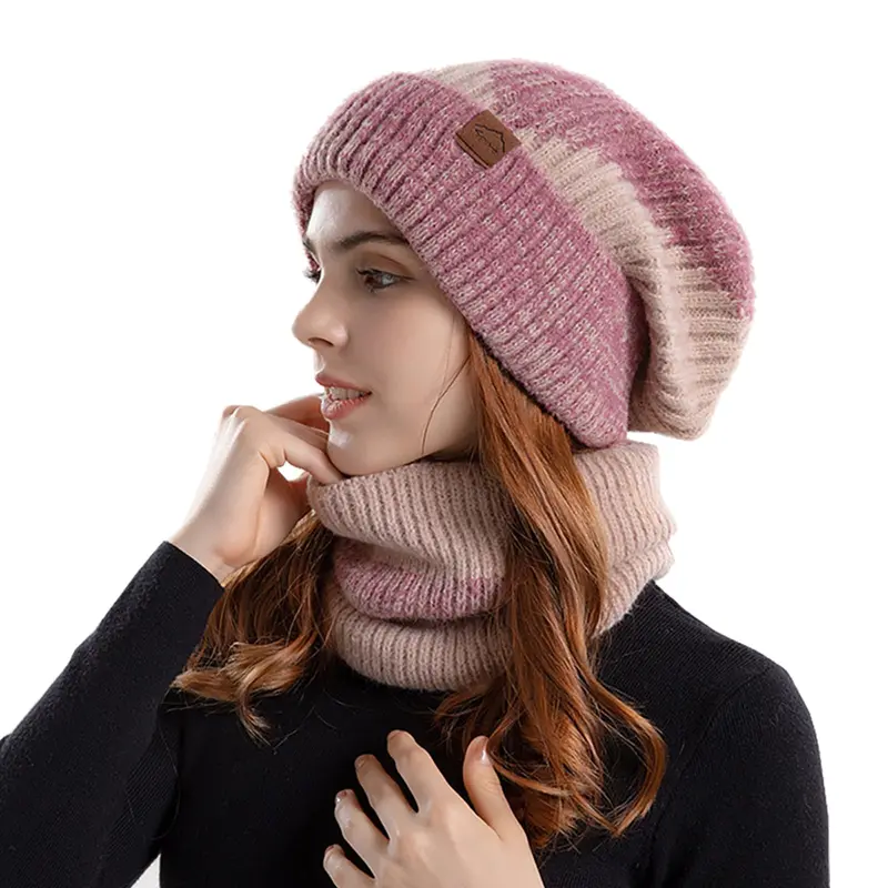 3PC Winter Knit Hat Gloves Scarf Set for Women Winter Warm  display picture 1