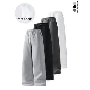 Unisex solid-color drawstring sweatpants (available in packs of four or single items). Free socks included