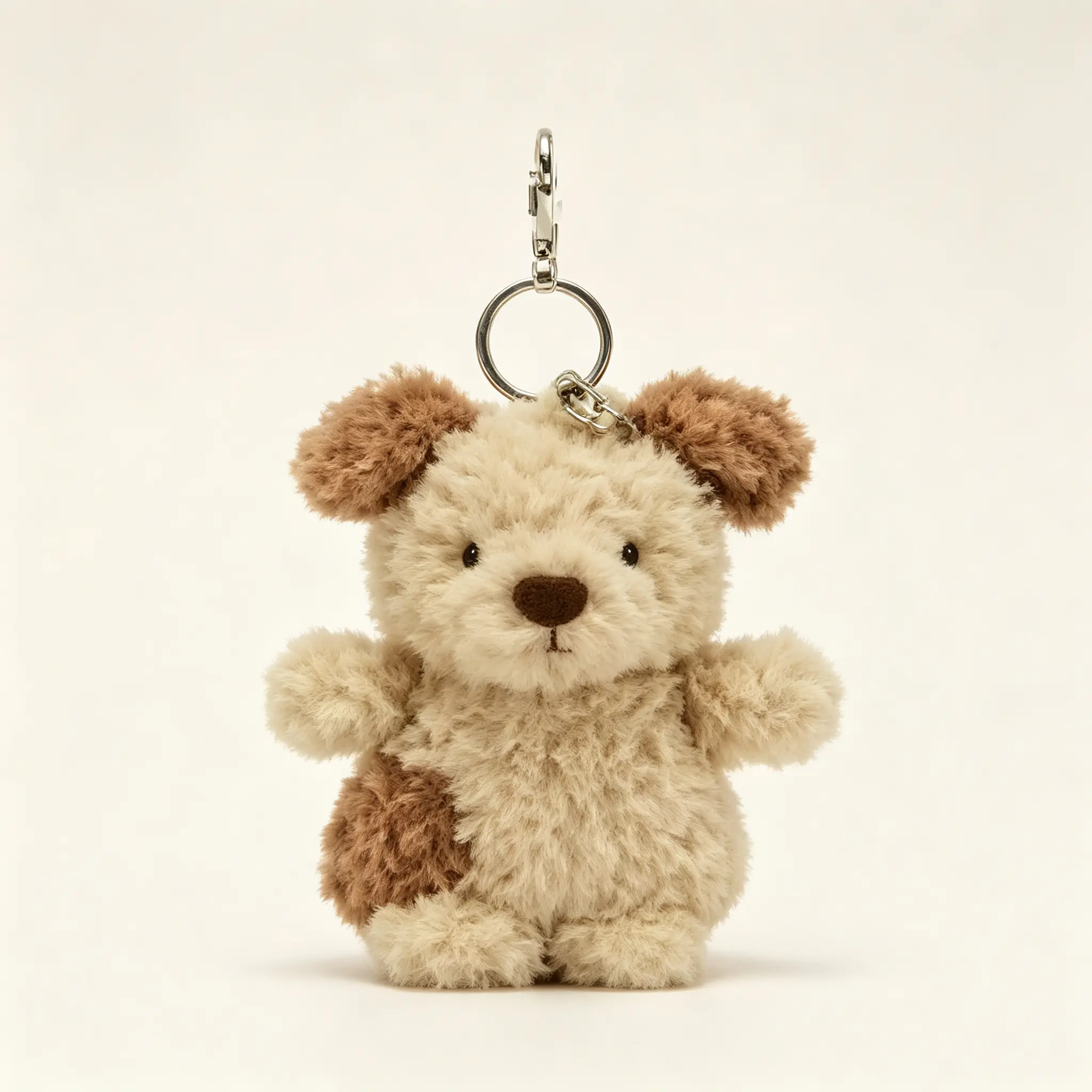 Cute Fluffy Plush Puppy Dog Keychain, Soft Stuffed Animal Bag Charm, Kawaii Mini Dog Pendant for Backpack Keys, Aesthetic Gift for Girls, Women & Dog Lovers girly