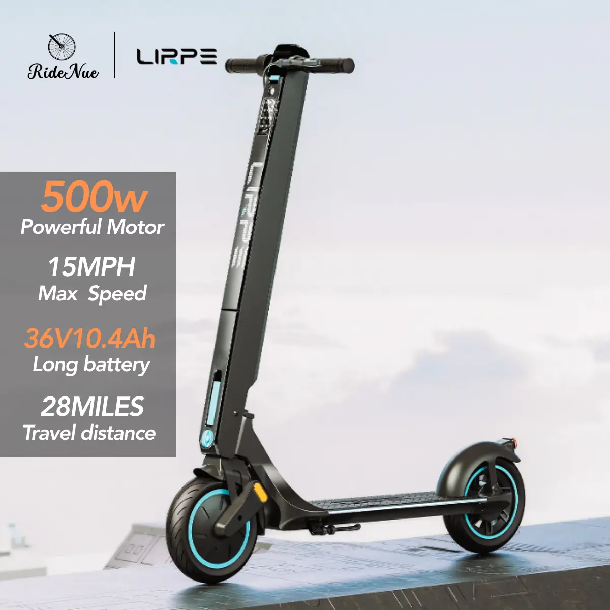 Lirpe R1 Pro Max Electric Scooter, 500W Motor, 15MPH Top Speed, 28Miles Range, 36V 10.4Ah Removable Battery, 3-in-1 E-Scooter & Mobile Power Station,UL 2272 Certified