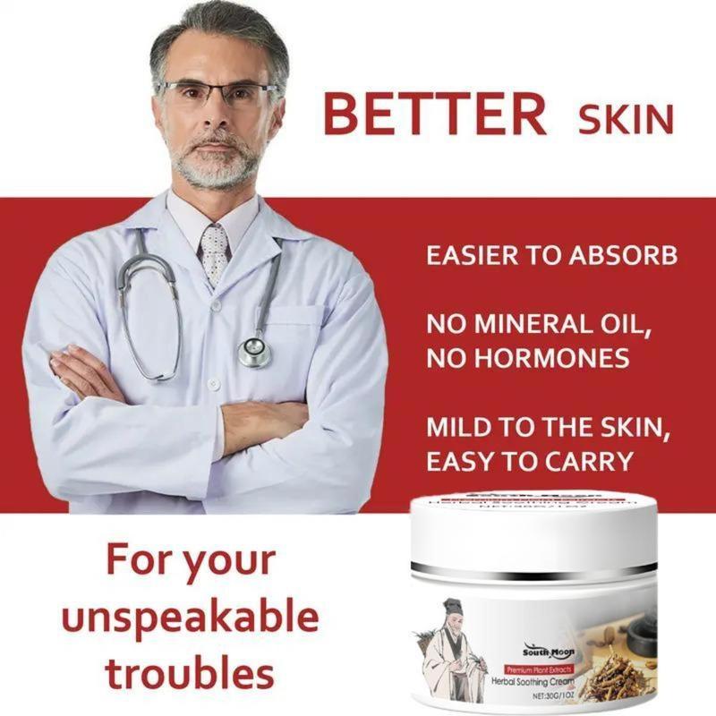 Premium All-Natural Herbal Soothing Cream for Psoriasis, Eczema, Dry & Sensitive Skin Relief | Plant-Based Itch Treatment Balm for Mosquito Bites - 30g