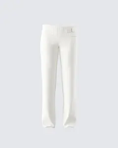 Alyssa White Knit Pant