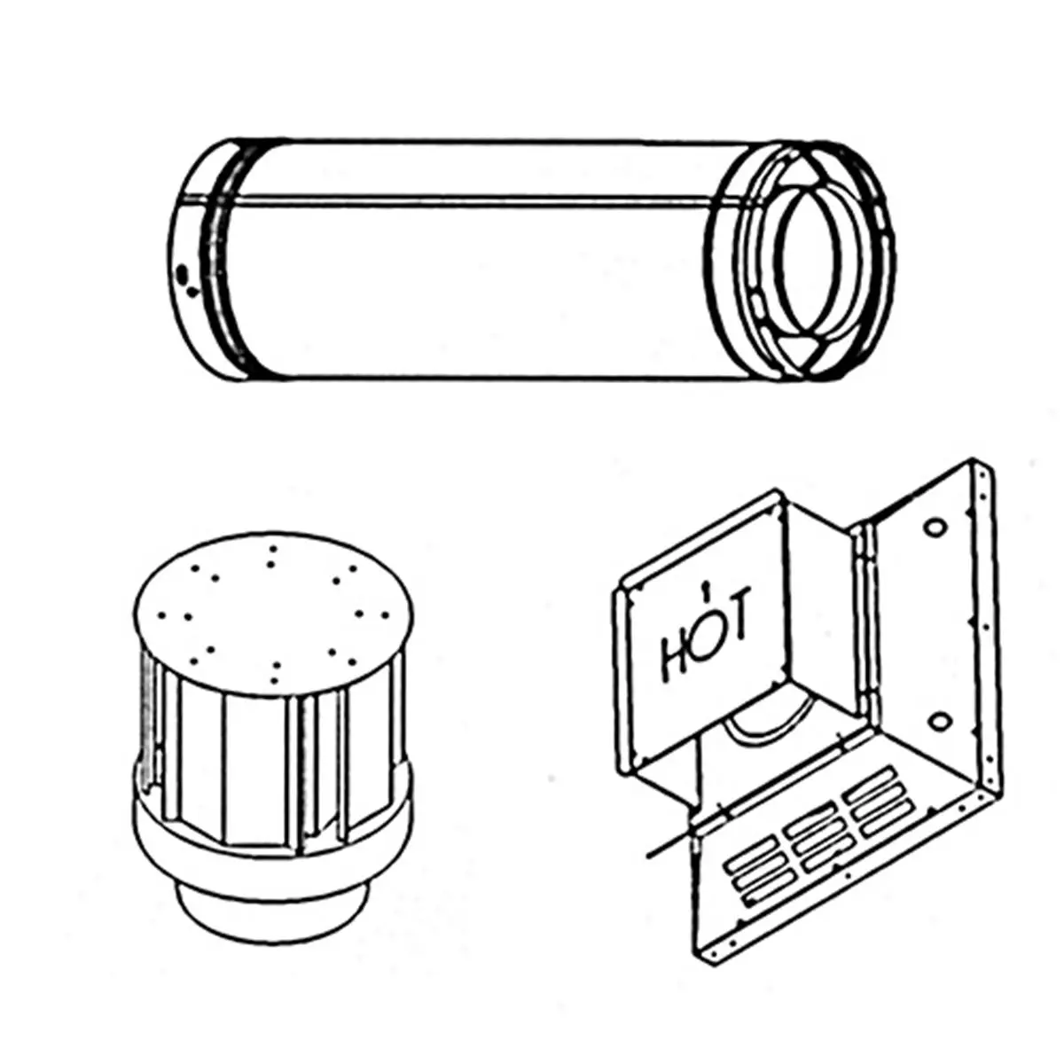 212 MAIN Superior SV4.5L24 24 in. Direct Vent Pipe - Decorative Fireplace Vent for Wall Installation