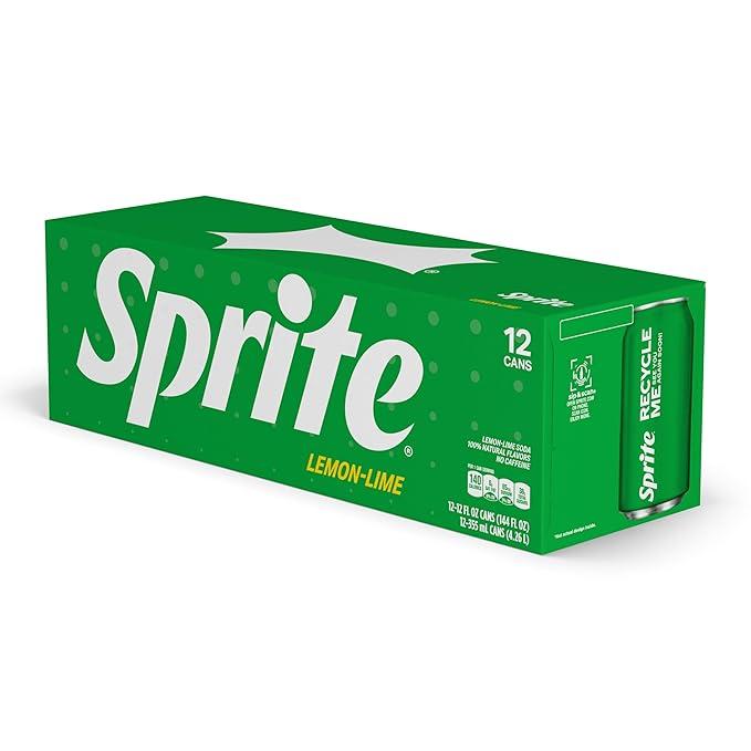 Sprite Lemon-Lime 12 fl oz Cans 12 Pack Refreshing Lemon Lime Soda Drink Classic Flavor Convenient 12-Pack Easy to Enjoy
