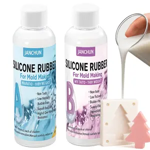 JANCHUN 11.8oz Rapid Curing Silicone Mold Making Kit - 15A, Can Be Molded Many Times, [ 1:1 Mixing - Fast Curing ],Create Custom Toy Molds for DIY Squishies Sonny Angel Style Figures and Art Crafts