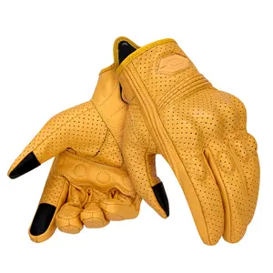 Motorcycle Riding Yellow Gloves Touch Screen Anti Slip Wear-resistant Breathable Full Finger Sports Gloves Motorcycle Outdoor Gloves Mesh Fabric