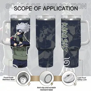 [Naruto Shippuden] Kakashi Hatake The Copy Ninja Cup V2 20oz & 40oz Tumbler With Handle – Anime Gaming Style Stainless Steel Cup, Insulated Iced Coffee Travel Mug, Gift For Otaku & Anime Fans