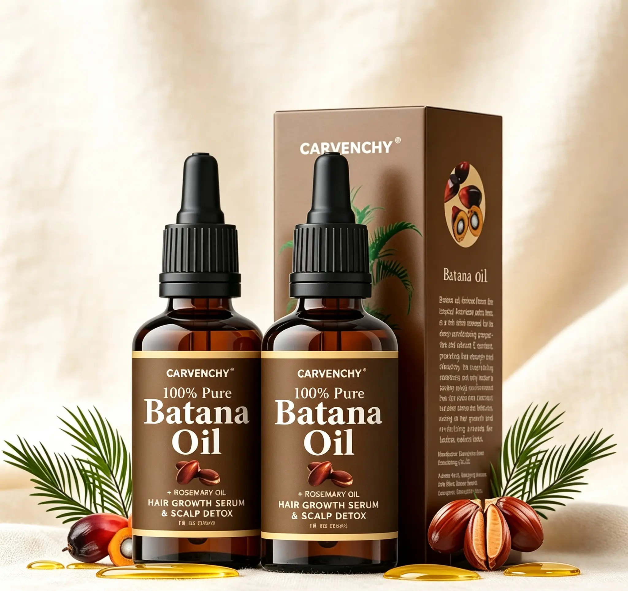 Batana Oil with Rosemary & Vitamin E, Nourish on Scalp, Support Healthy Hair Growth with Real Results, Strong & Healthy Hair, Deep Conditioning Hair Mask, Ideal on Locs, Eyebrows, Eyelashes, Low Porosity Hair & Waves