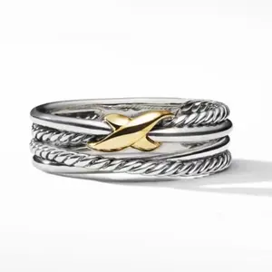 Criss Cross Detail Layered Ring for Women, Fashion Accessory