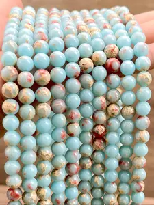 Natural Imperial Stone Beads, DIY Jewelry Making, 8mm Decorative Beads, Handmade Bracelets and Necklaces, Craft Supplies, 38cm/15inch Length