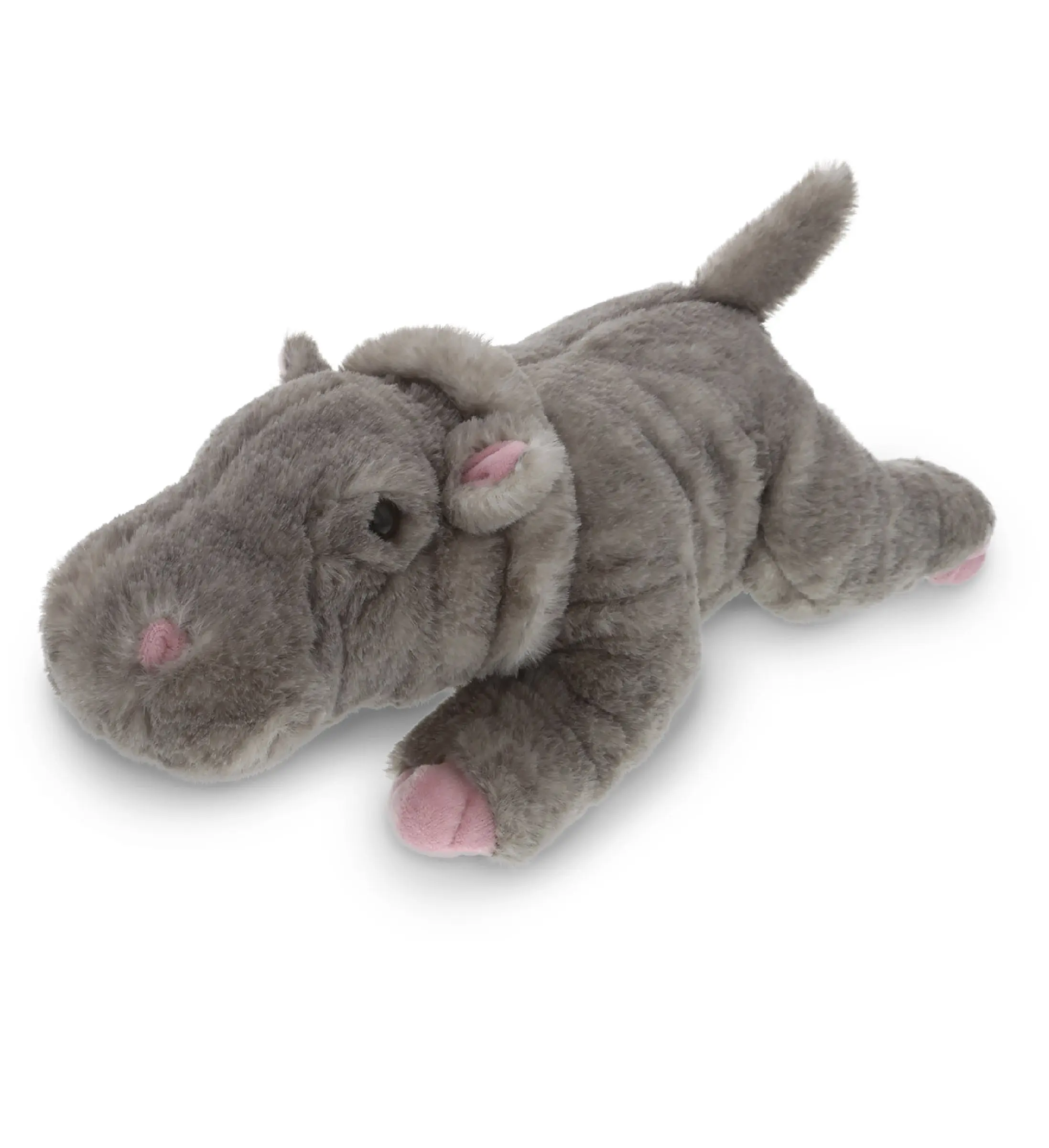 DOLLIBU 11" Wild Plush Hippo Toy - Durable, Soft Fluffy Polyester Stuffed Animal with Realistic Details, Cute Stuffies, Toddler-Safe for Toddler Learning Activities, Animated Adorable Design Collectible Gift