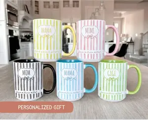Personalized Grandma Mug, Custom Grandchild Name Coffee Cup, Baby Pregnancy Announcement Reveal, New First Mother's Day, Mimi Gigi Nana Mug