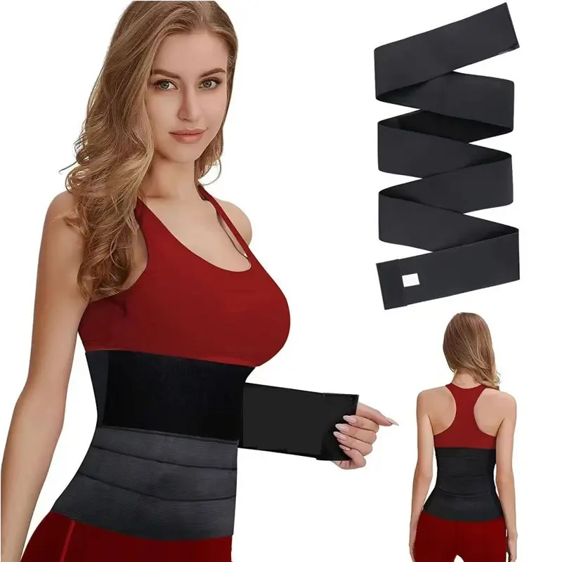 Women's Postpartum High-Waist Elastic Compression Shapewear Wrap - Adjustable 10cm Wide Velcro Strips, Abdominal Support Underwear, Multi-Size, Basic Plain Design
