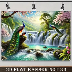 2D Flat Banner, 1pc Waterfall Polyester Knit Fabric Wall Hanging for Bedroom Backdrop, Shimmer Wall Backdrop, Indoor Backdrops, Party Decor Supplies, Indoor Outdoor Decor for Events, Patio, Home & Garden Celebrations, for Christmas